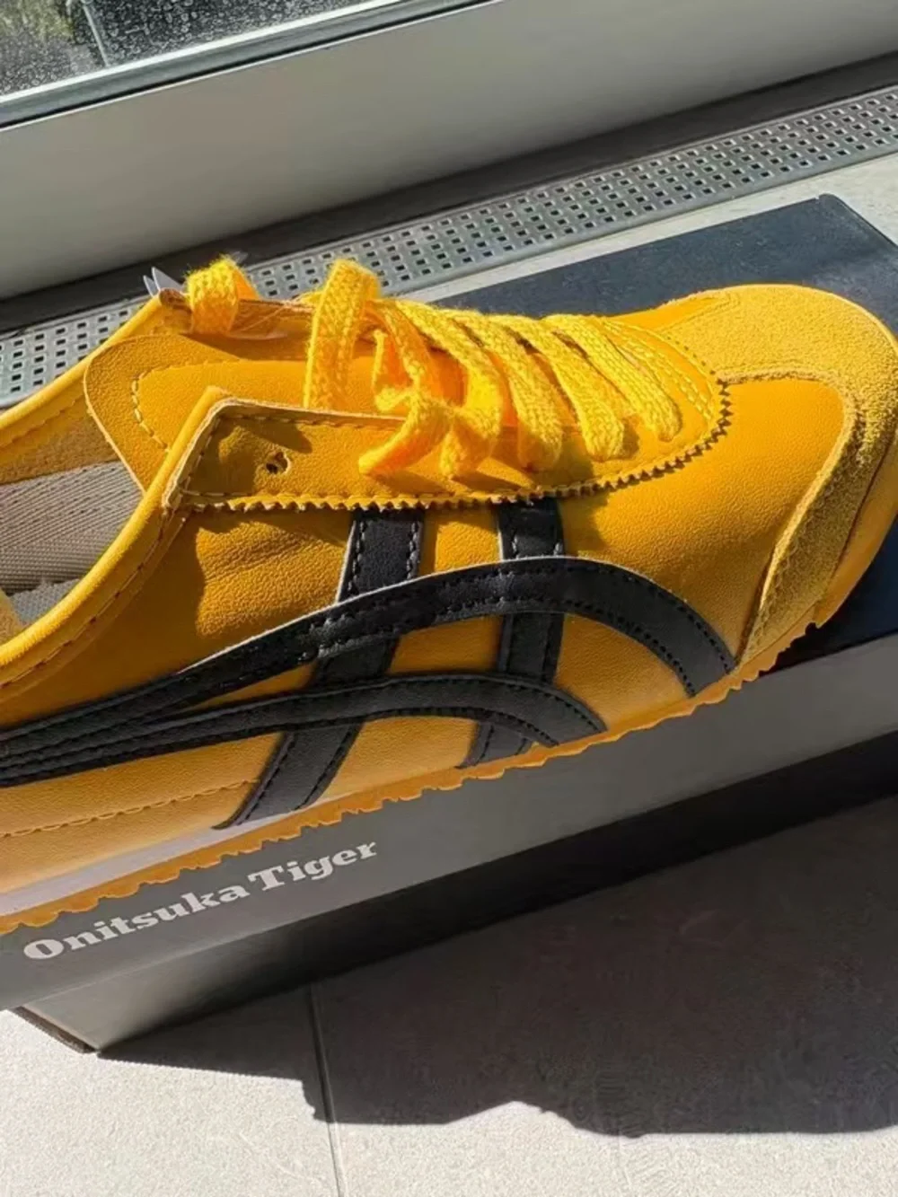 Onitsuka Tiger by Asics Men’s Yellow and Black Serrano Sneaker